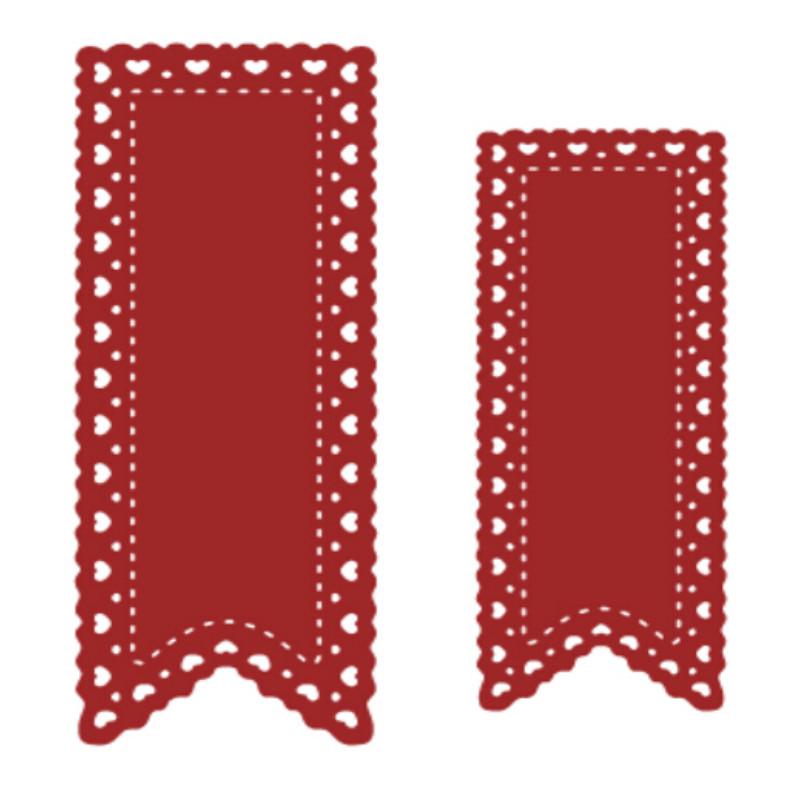 Heart lace banner Stitched Metal Cutting Dies DIY Scrapbooking Stamps Craft Cards Embossing Making