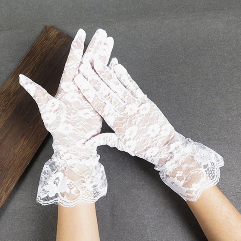 Women Lace Gloves Jacquard Short Gloves For Halloween Party Dance Party Wedding Evening Dress
