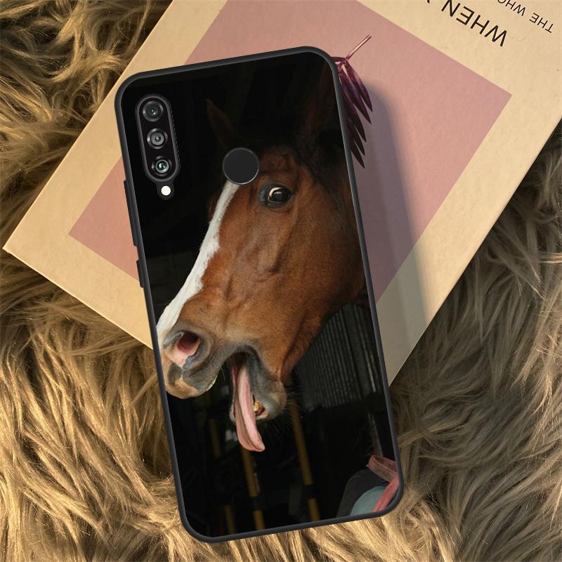 Funny Horse Animal Case For Huawei P30 P20 P50 Pro P40 Lite P Smart 2021 Nova 5T For Honor X8 X9a 50 70 Cover