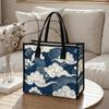 Japanese Wave Pattern Tote Bag Large Capacity Daily Use Shoulder Bag for Women
