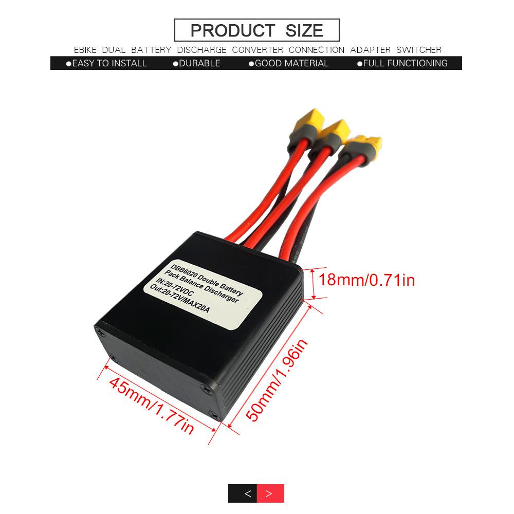 20V‑72V 40A Dual Battery Connector Electric Bike Double Battery Discharge Converter