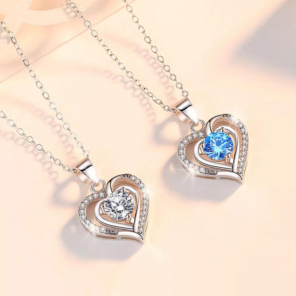 Colier în formă de inimă pentru femei, simplu japonez și coreean, lanț de gât claviculă cu pandantiv inimă pentru student stil Mori