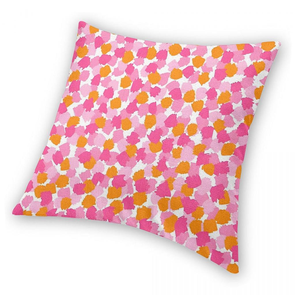 Abstract Hot Pink And Orange Paint Brush Effect Pillowcase Soft Polyester Cushion Cover Decor Pillow Case Cover Home 45X45cm
