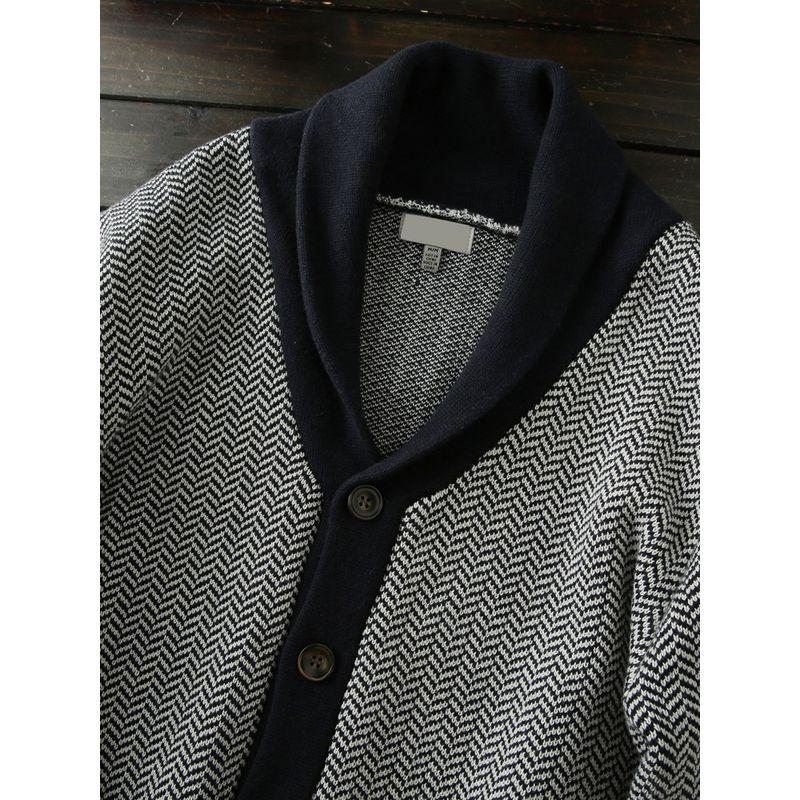 Nordic Orders Heavy Industry Jacquard Foreign Trade Tail Goods Men's Autumn and Winter Cotton Thickened Knit Cardigan Sweater Outerwear Tide