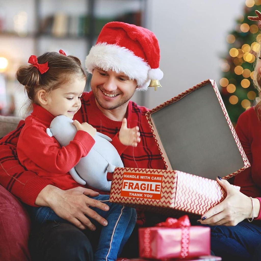 3" X 2" Fragile Stickers for Shipping, 1.8x1''Handle with Care Fragile Labels, Strong Adhesive Thank You Warning Packing Shipping Stickers