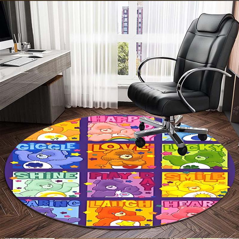Care Bears Print Round Rug, Washable Floor Carpet, For Entryway Dorm Laundry Room Office Study, Home Decor Birthday Christmas Gift