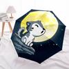 1pc Moon Wolf Auto Open/close, All-Season Portable Folding Umbrella for Women & Men, Travel, Everyday, Formal Events -06185