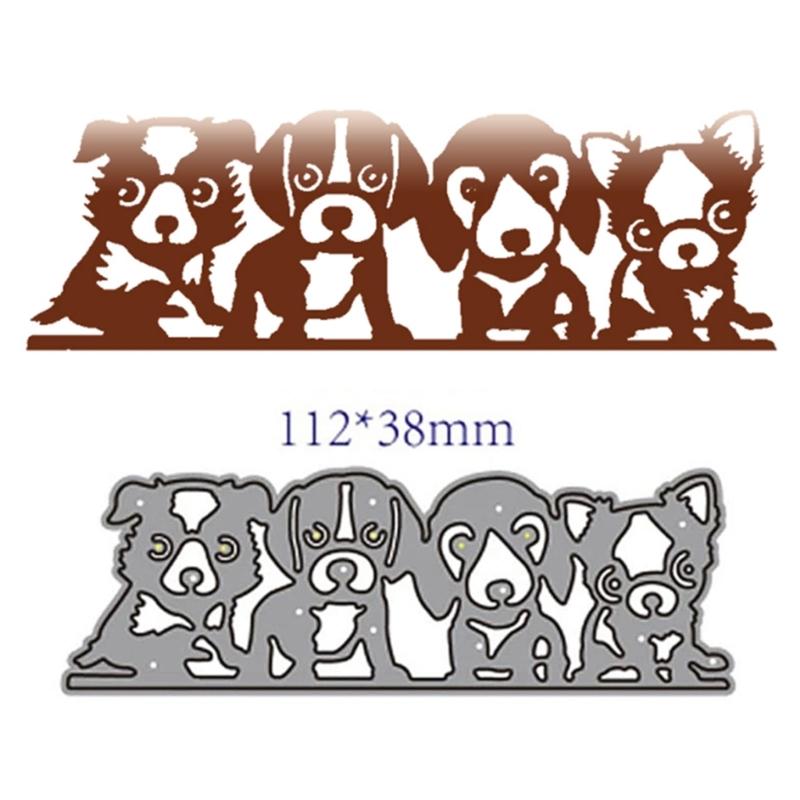 Cute Dog Animal Metal Cutting Dies Handmade Crafts DIY Scrapbooking Embossing Supplies for Children Kids Girls Boys