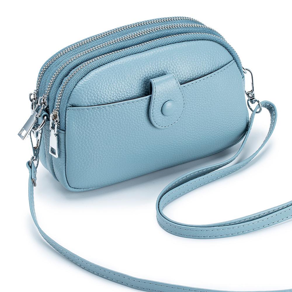 Women's Genuine Leather Mini Crossbody Bag - Large Capacity, Fashionable Phone & Mommy Bag