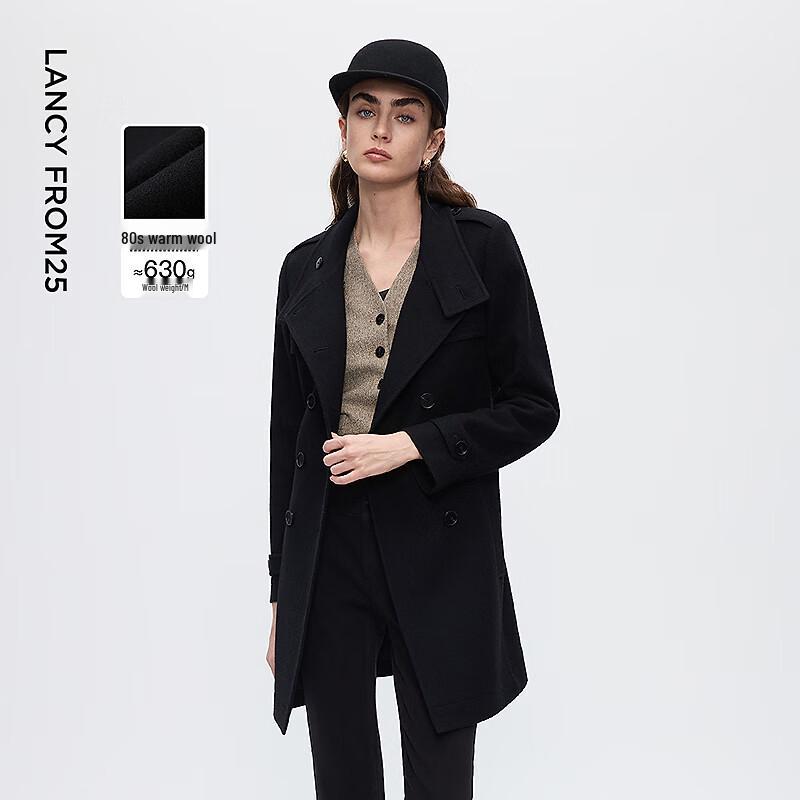 

Langzi Retro Wool Blend Double-Breasted Overcoat 2XL