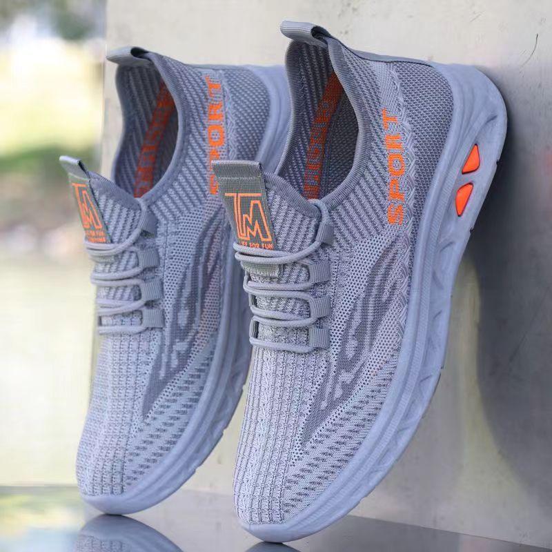 Men's shoes are breathable and lightweight in summer, men's soft-soled fly-woven mesh shoes, lazy shoes, one pedal, driving shoes