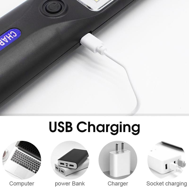 LED-Taschenlampe, Arbeitsleuchte, USB wiederaufladbar, magnetische Notfall-Arbeitslampe, hängende Auto-Inspektion, Reparatur, Hand-Camping-Laterne