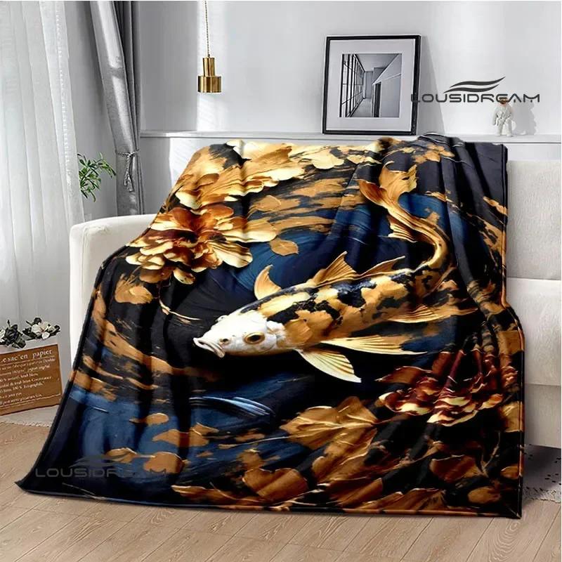 3D Fish Cute Printed Blankets Warm Flannel Blankets Soft and Comfortable Blanket Bed Linings Blankets for Beds Birthday Gift
