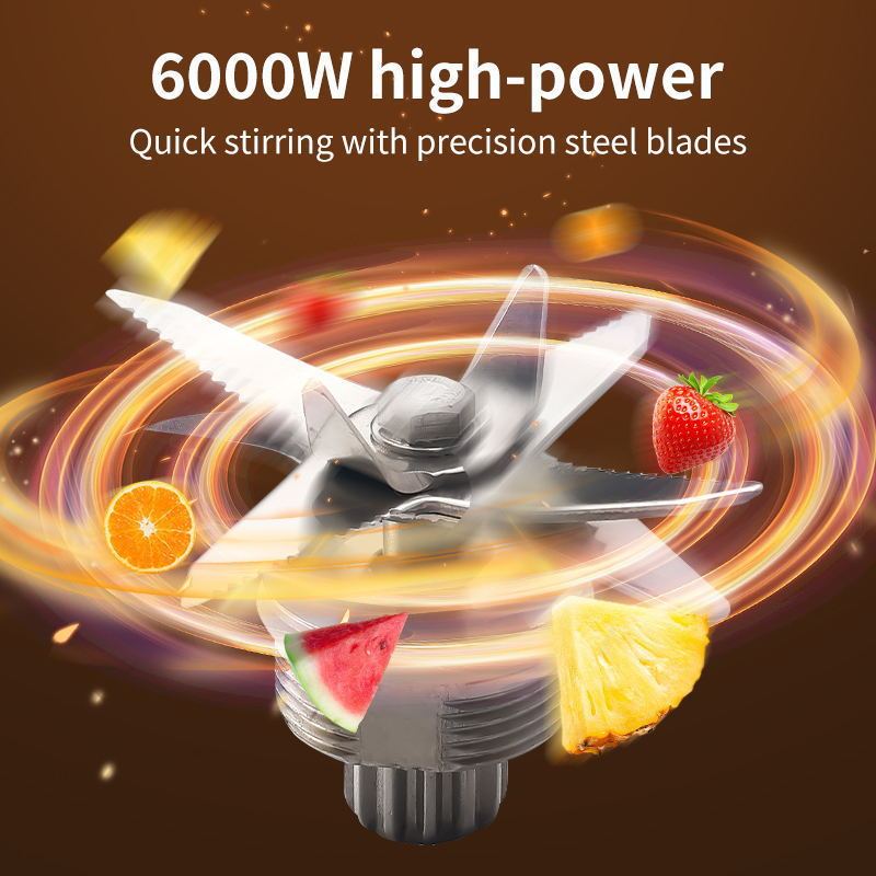 2.5L Large Capacity 6000W Fully Automatic Fruit Juicer Multi Purpose Blender Household Kitchen 2-in-1 Ice Crushing Machine