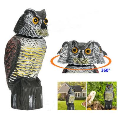 Lockvogeleule mit drehbarem Kopf, natürliche Abwehr gegen feindliche Vögel, Eulenfigur, Gartenschutz, Vogelscheuche, Eule für Gärten, Terrassen und Balkone