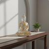 Seated Buddha Statue Asian Style Figurine Tranquil Atmosphere Buddhist Desk Ornament