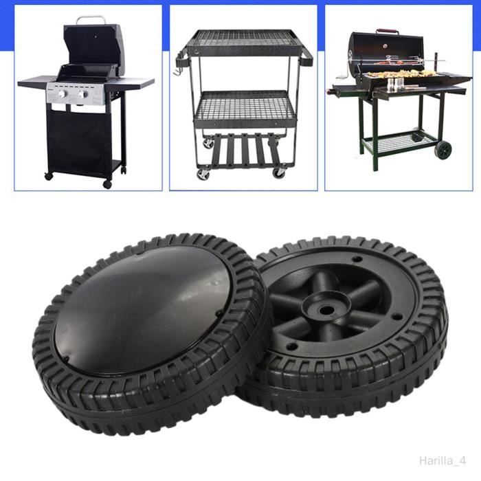 Roues - 15cm x 4cm - 2 pièces - Adaptées pour barbecue et outils de jardin