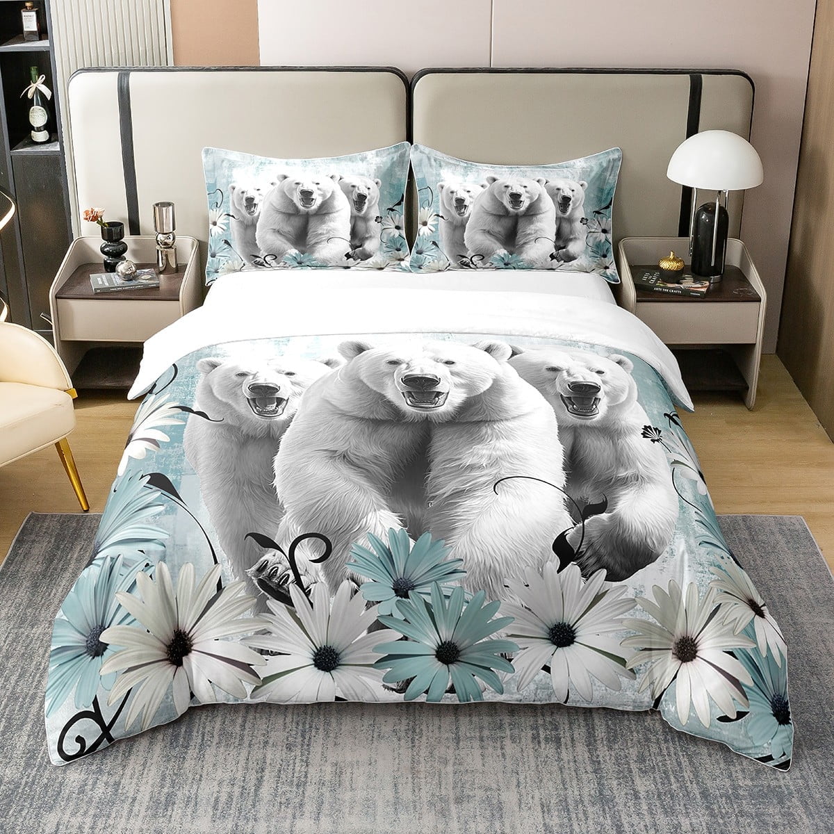 

Comforter Polar Bear Queen Size Natural Sunset Sky Arctic Glacier Ice Lake Lovely Wild Animal Comforter Warm Comforter (quilt)-EU Single(135*200cm)3pcs