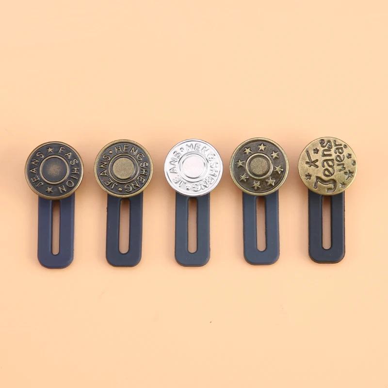 5/10 buc extensie metalică pentru nasturi, perfectă pentru orice pantaloni de blugi, gratuit, cusut, retractabil, pentru blugi, talie, buton extins, catarame de fixare, kit de fixare