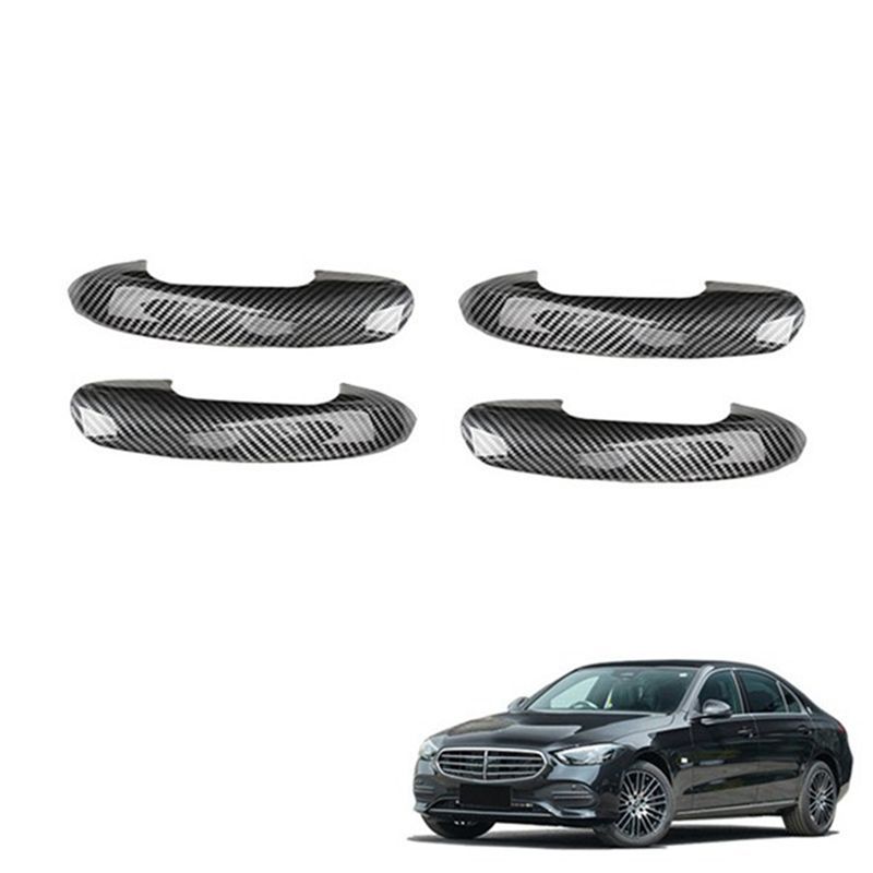 Authentic Car ABS Carbon Fiber Outer Side Door Handle Cover Trim For Mercedes Benz C Class W206