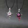 Gothic Liquid Heart Pendant Necklace Devil Eye Cross Choker Punk Devil Eye Clavicle Chain for Women Jewelry Accessories