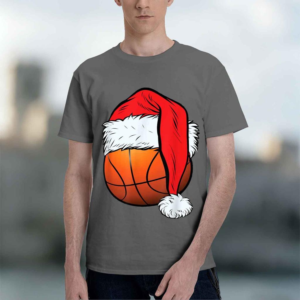 Christmas Basketball Design Unisexs Tshirt Holiday Sports Theme Winter Season Gift For Basketball Fans 2026 New Model Shortsleev