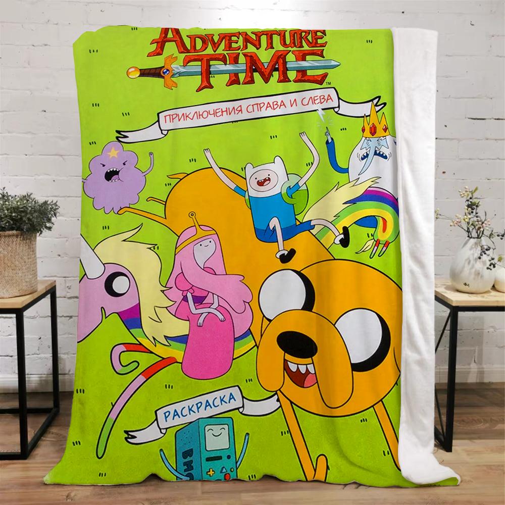 Adventures Time Thick Blankets for Winter Blanket Bed Knitted Plaid Home and Decoration Microfiber Bedding Beach Towel Throw Nap