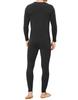 INNERSY Warm Long Sleeve Warm Stretchy Top and Bottom Set for Fall and Size Black Men's Innerwear, Shirt, Fleece-Lined, Winter, L,