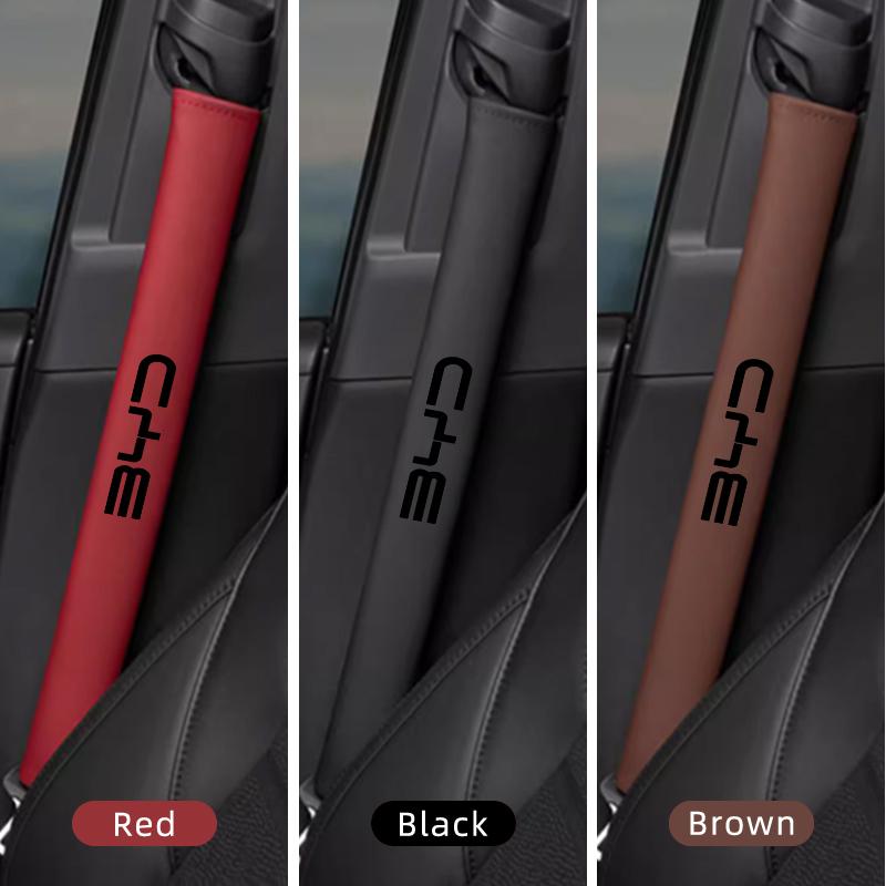 Car Seat Belt Shoulder Pad Extended Leather Seat Belt Protector For BYD M6 G3 G5 T3 F3 F0 S6 S7 E5 E6 Tang Song Qing Yuan