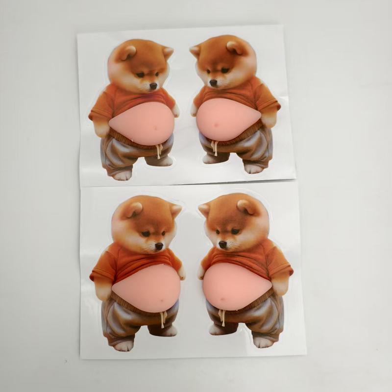 

Big Bellied Puppy Music Office Ornament Stress Relief Toy Phone Sticker Fun Gift for Friends Decompression Pinching Pet Themed
