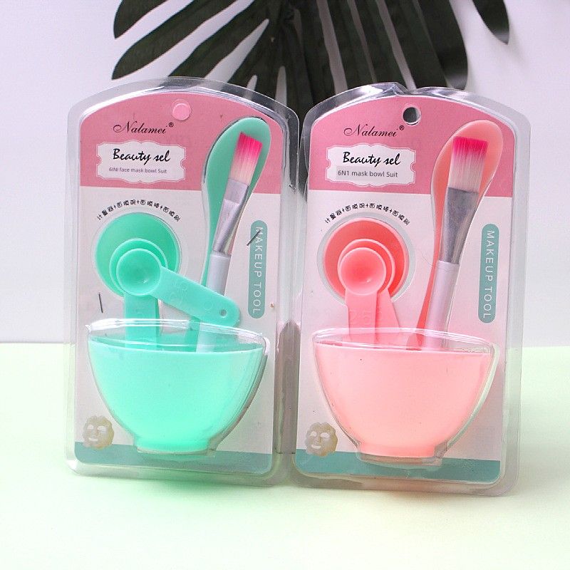

Mask Bowl Mask Conditioning Bowl Suit and Brush Six-Piece Set Facial Treatment Brush Stick DIY Facial Mask Beauty Makeup Makeup Tools Sky Blue(Random color)