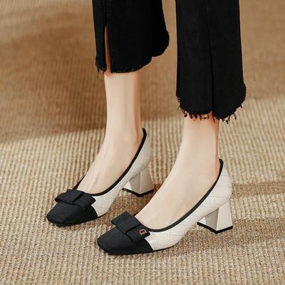 Fashion Women High Heels Shoes Square Shallow Mouth Shoes WomenThick-heeled Fashion Shoes Plus Size Zapatos Para Mujer 2024