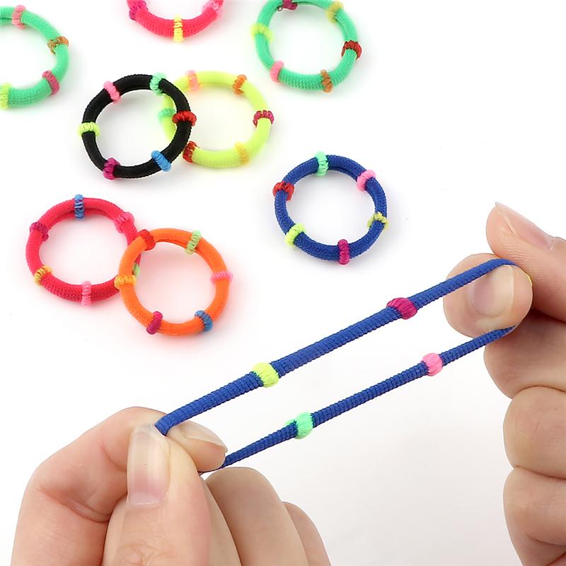 50/100PCS/Set Kids Colorful Hair Bands Fluorescent Colors Girls Cute Elastic Headband Children Hair Rope Hair Accessories Holder