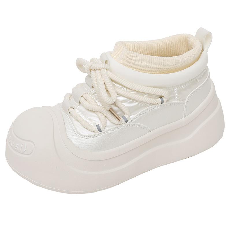 Damen Winterstiefel mit dicker Sohle, leicht, warm gefüttert, Schneestiefel, rutschfest, abriebfest, lässige Sneakers, Baumwollstiefel