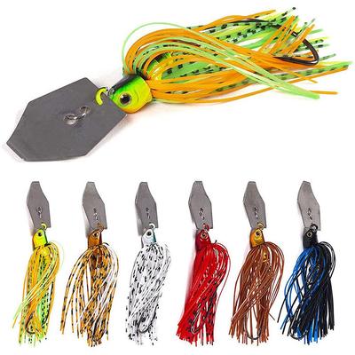 6Pcs 10cm 11g Bladed Jig Fishing Lures Multi Color Fishing Jigs for Bass Trout Walleye