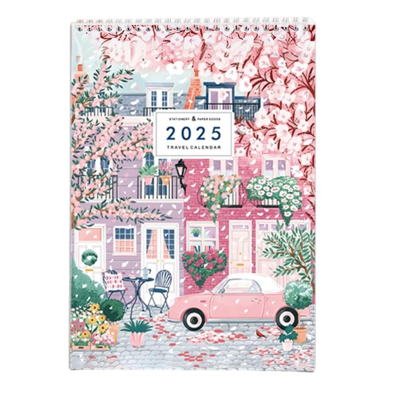 

2025 Travel Journey Wall Calendar Runs from January 2025 to December 2025 Twin-Coil Binding 2025 Wall Monthly Calendar 1