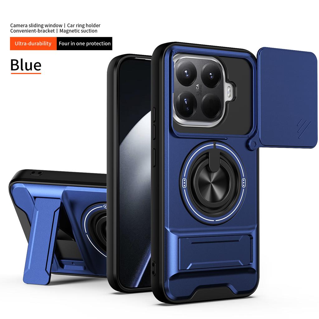 Coque pour xiaomi 15T Pro / 15T Étui Anneau de Protection Coulissant Rotatif pour Appareil Photo Support Housse antichoc Capa Funda