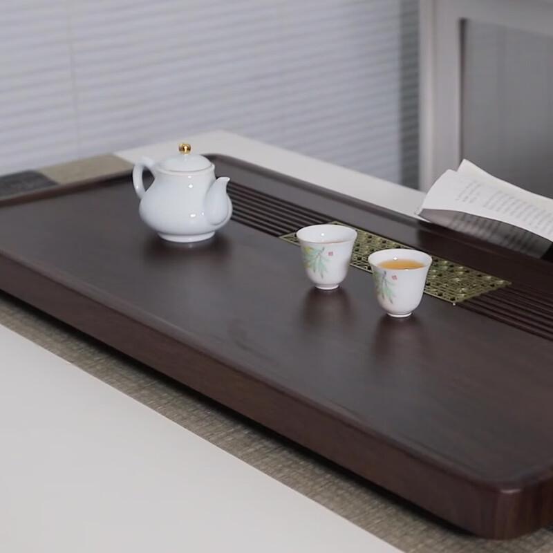 Shangqi Bamboo Tea Tray with Ebony Wood Grain Finish