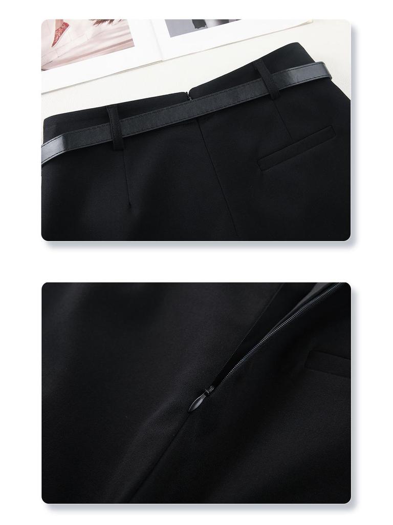 Gray High Waist A-line Midi Skirt: Women's Spring/Autumn 2025 Slimming Temperament Skirt