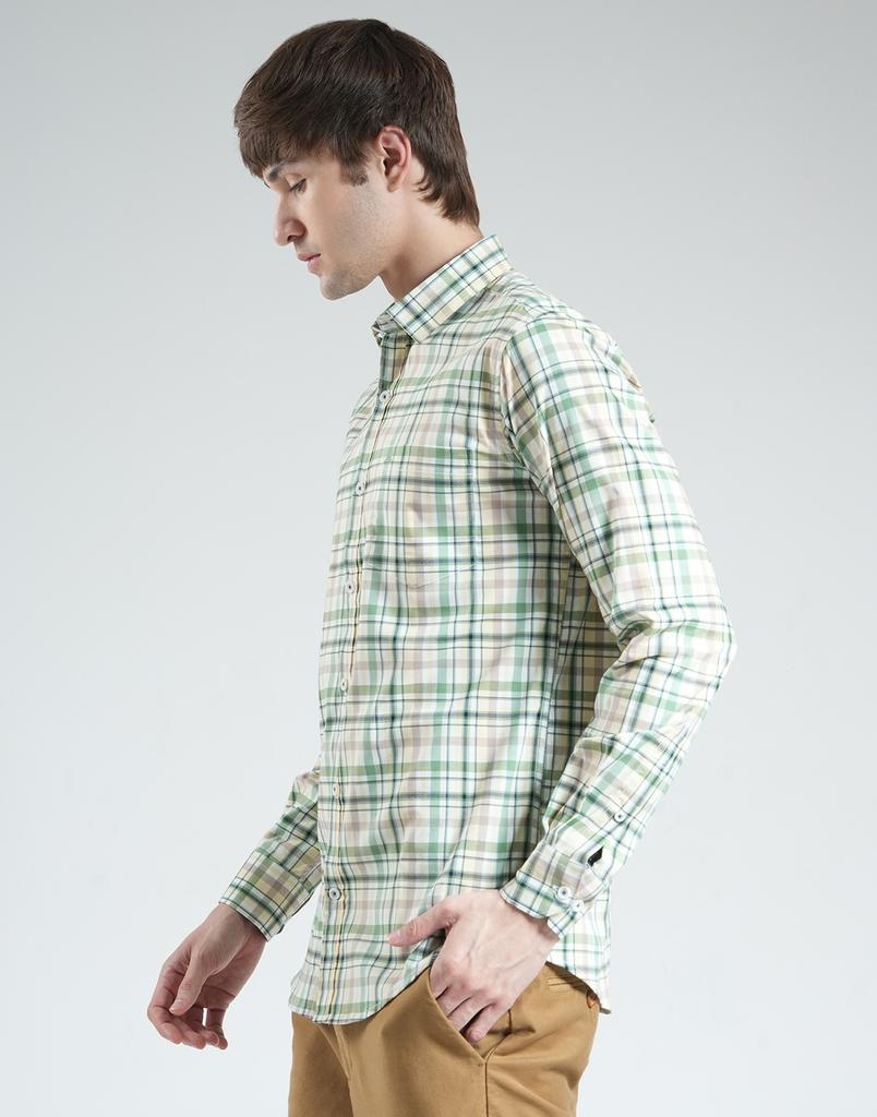 Monte Carlo Men's Slim Fit Checkered Half Sleeve Shirt