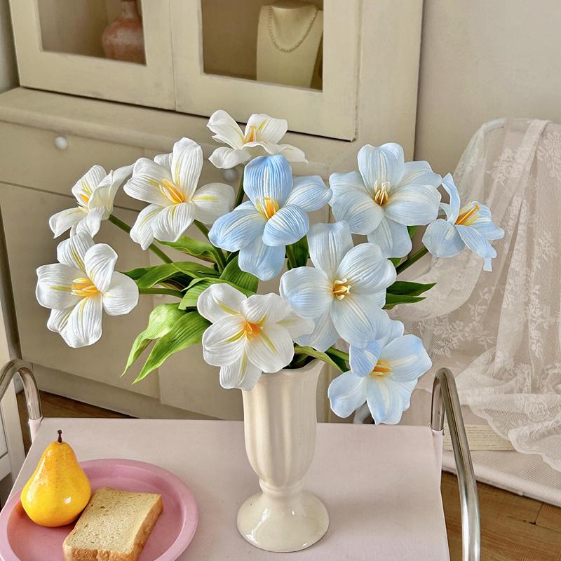 5pc Simulation Flower Brownie Tulip Cloth Fake Flower Photo Prop Small Bouquet Home Decor Dining Table Decoration Accessories