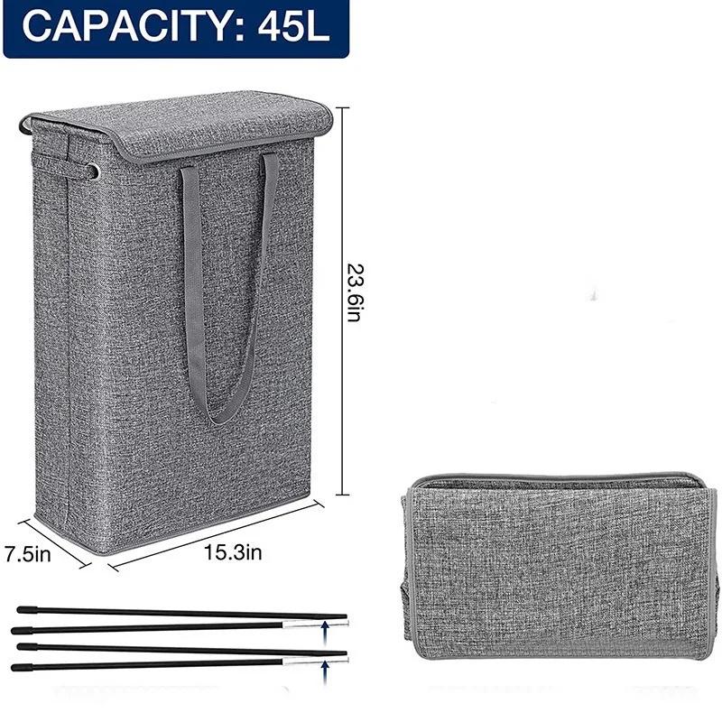 45L Covered Laundry Basket, Detachable Hand-held Dirty Clothes Basket, Bedroom Clothes and Toys Sorting and Storage Basket