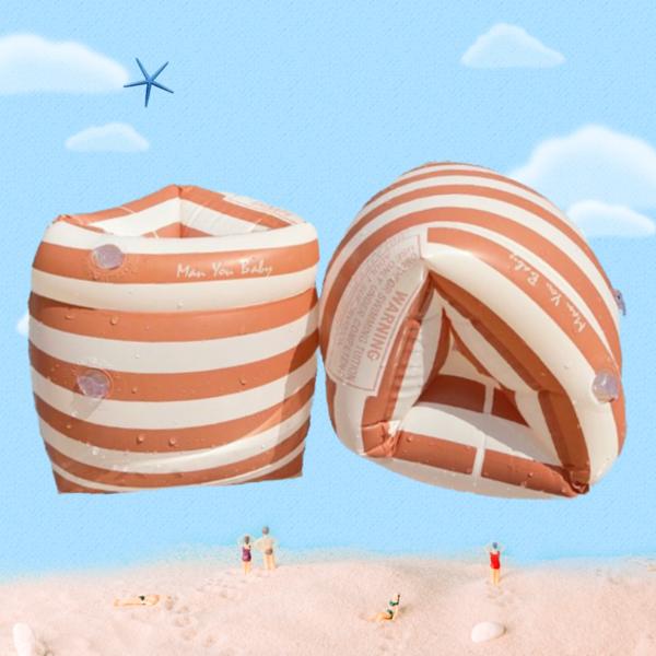 KC-zertifizierter Armschlauch für Erwachsene Armschlauch Armring Unterarm Wasserspiel Sicherheitsausrüstung Jugend, orange gestreift, 1 Set, Koreanische Wasser-Spaßartikel