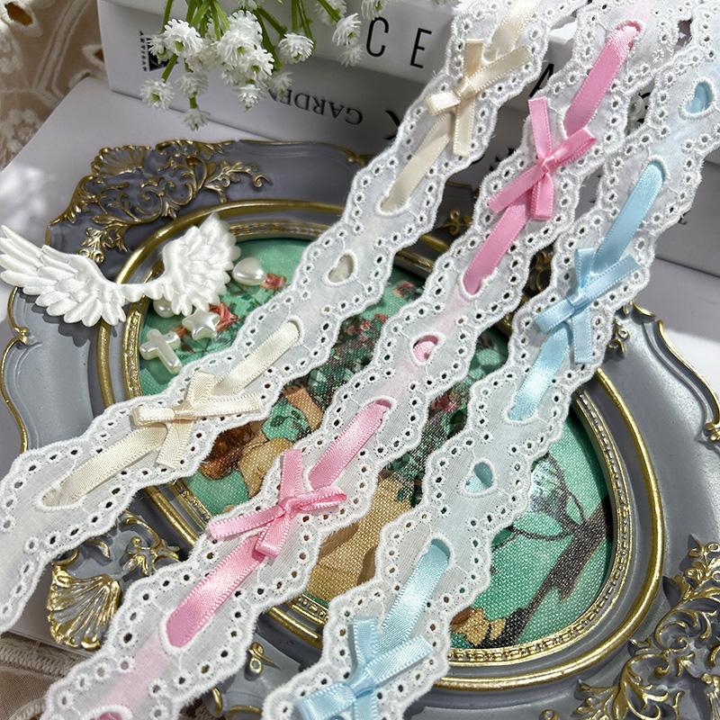 1Yard Bow Pleated Lace Ribbon Handmade Diy Decoration Baby Clothes Skirt Hem Edge Clothing Lace Curtains Home Decor Accessories