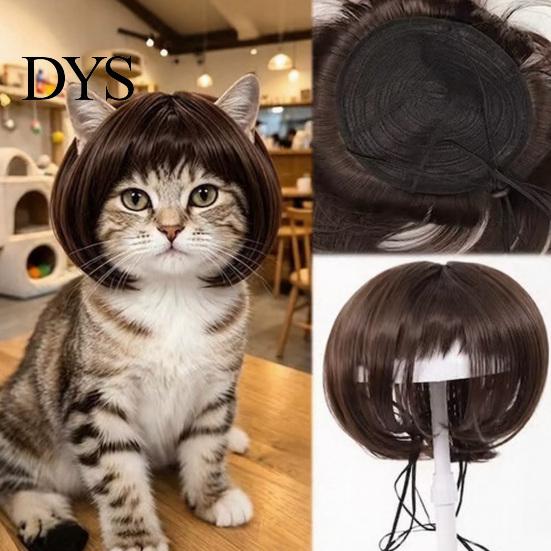 Holiday Costume for Small Animals Funny Dog Wig Medium Large Dogs, Pet Photography Styling Tools with Adjustable Elastic Band Cosplay, Halloween,