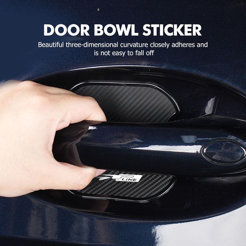 RVGH1 4pcs Car Door Exterior ABS Bowl Protective Strip Stickers Sticker For KIA Gt Gtline Xline Ceed Forte RIO STINGER Seltos K3 K4