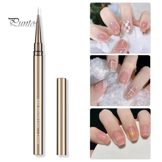 1/5Pcs Nail Art Brush Ultra-fine Nylon Hair Comfortable Grip Metal Body Portable Beginner Professional DIY Nail Art Color Drawing Liner Dotting Pen