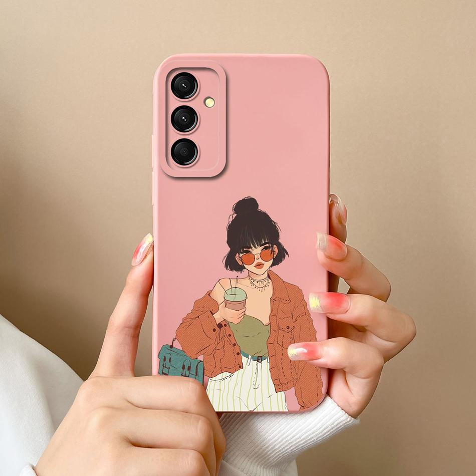 For Samsung Galaxy M35 5G Case Cute Cat Full Coverage Phone Shell For Samsung M 35 Anti Drop Soft Liquid Silicone Back Covers
