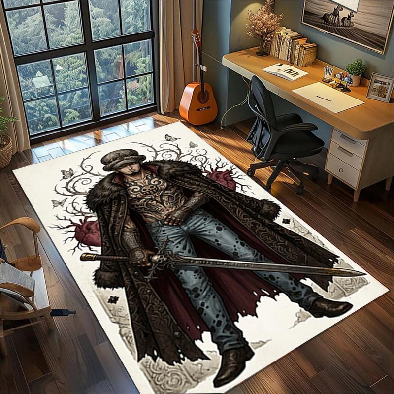 

ONE PIECE Non Slip Bedroom Rug Large Washable Area Carpet Gamer Room Floor Mat Decor kwq39 60x90cm