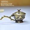 Handgehaltener Pflaumenblüten-Räucherstäbchenhalter Vintage Zinklegierung Hohlgeschnitzt Räucherstäbchenhalter Mit Deckel Aromatherapie-Dekoration